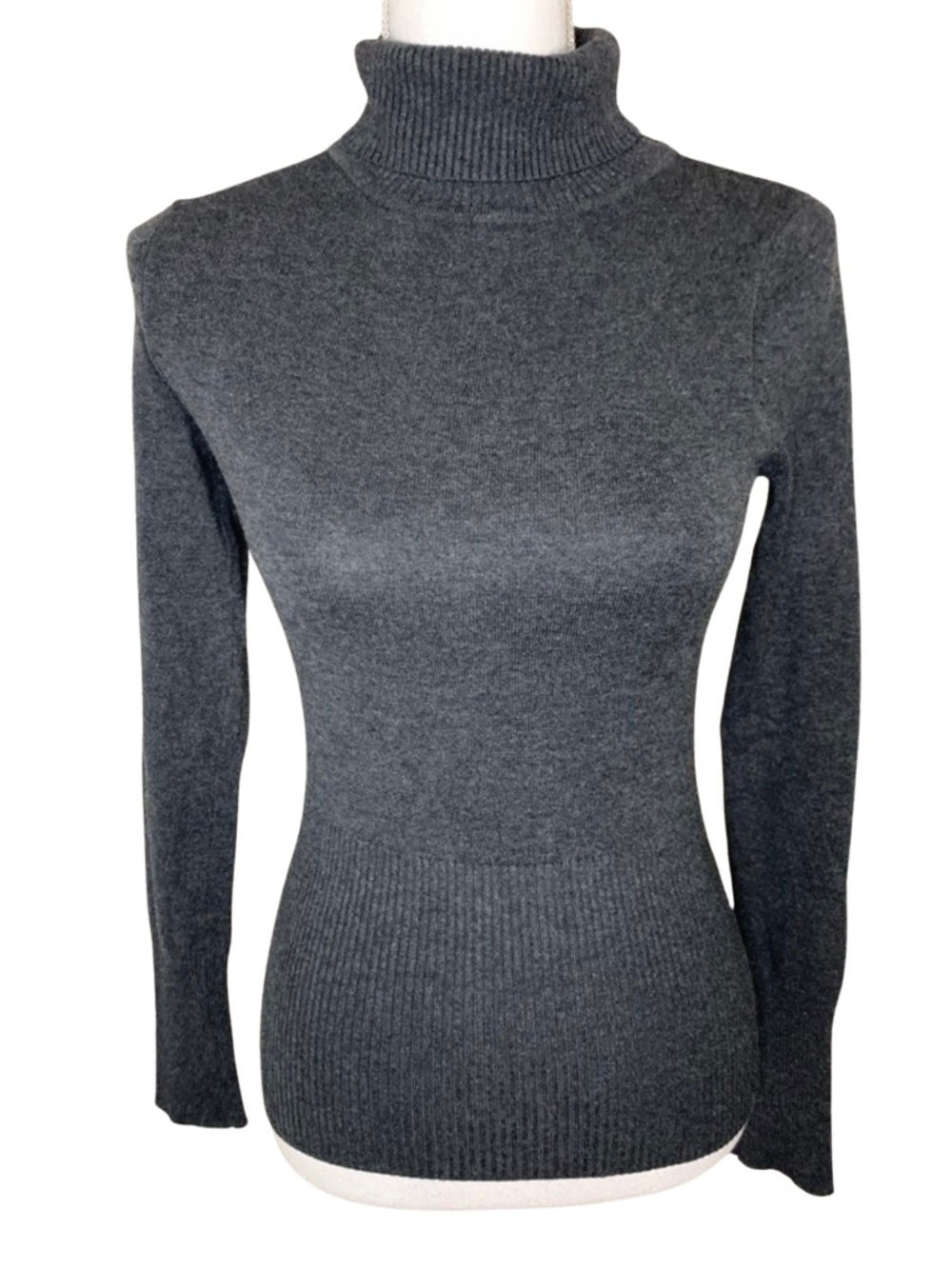 Pink Rose Women Long Sleeve Turtleneck Sweater Size Small Gray‎